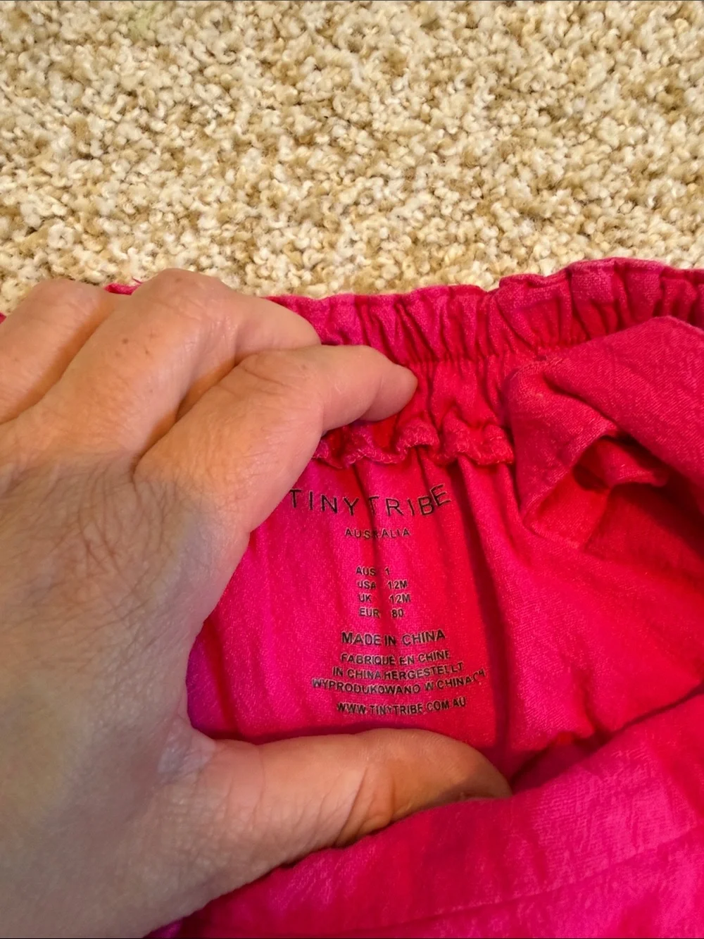 Tiny Tribe Hot Pink Ruffle Romper